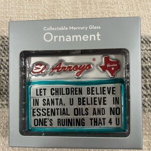 Collectable El Arroyo Mercury Glass Ornament - Red and Teal